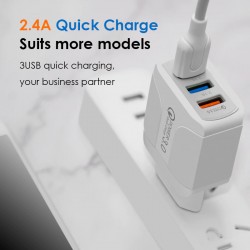 2.4A CHARGER WITH 3 USB PORTS